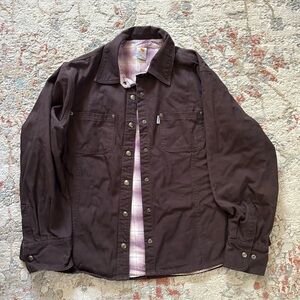Old School Button Up Carhart Ladies Flannel Lined